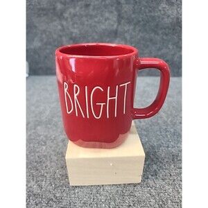NEW Rae Dunn "Bright" Coffee Mug Red Christmas Ceramic Holiday 202